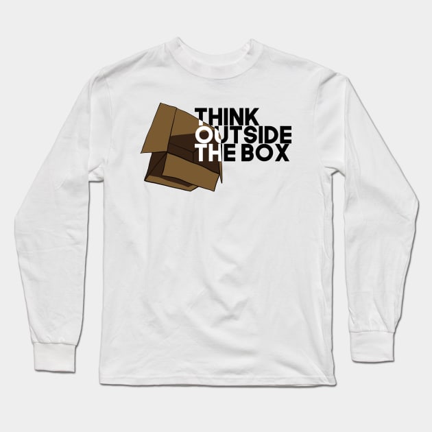 Think Outside The Box Long Sleeve T-Shirt by artsylab